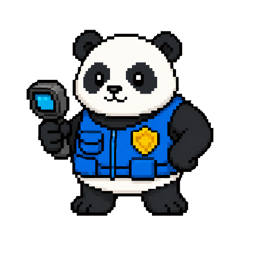 Guardbamboo, an original Giant panda security analyst Codex pet illustrating Fix an Invalid pet.json