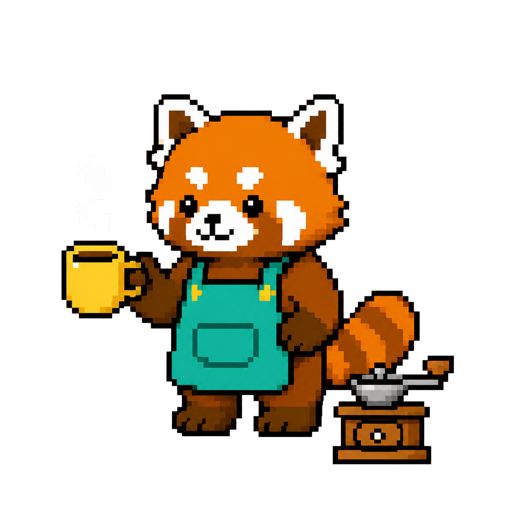 Brewtail, an original downloadable Red panda Barista Codex pet