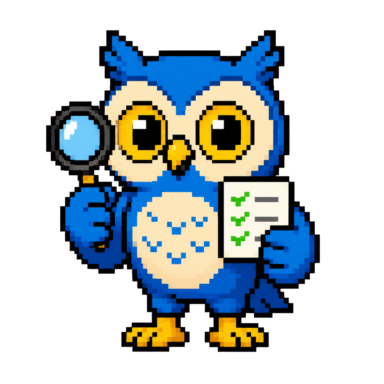 Veri, an Owl evidence verifier Codex pet illustrating Terms of Use